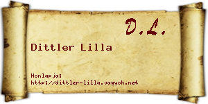 Dittler Lilla névjegykártya